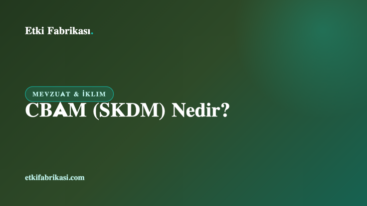 CBAM / SKDM Sınırda Karbon Düzenleme Mekanizması — ihracatta karbon maliyeti